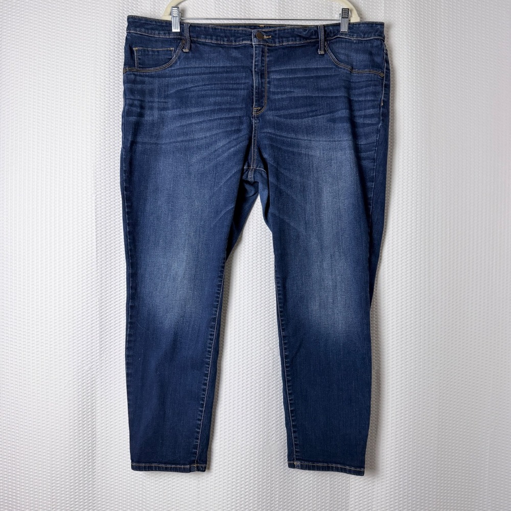 Ava & Viv Jegging Women Plus Size 22W Dark Blue Stretch Denim Jeans Curvy Biker